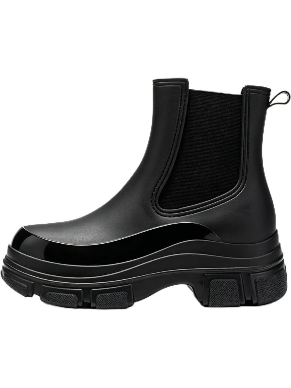 Women’s Black Ankle Rain Boots Mid Calf Garden Slip Resistant Boots Pull‑On